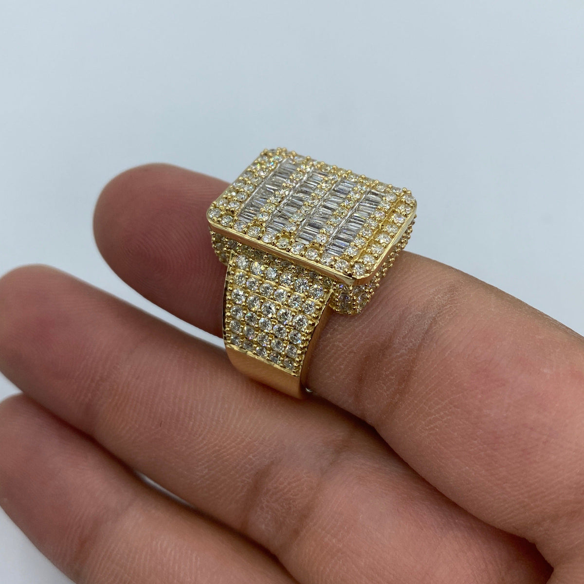 14K Gold Rectangle Diamond Baguette Ring 5.65 Ct - additional product view 3