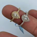 14K Gold Pear Shape Large Center Stone Diamond Engagement Ring - additional product view 5