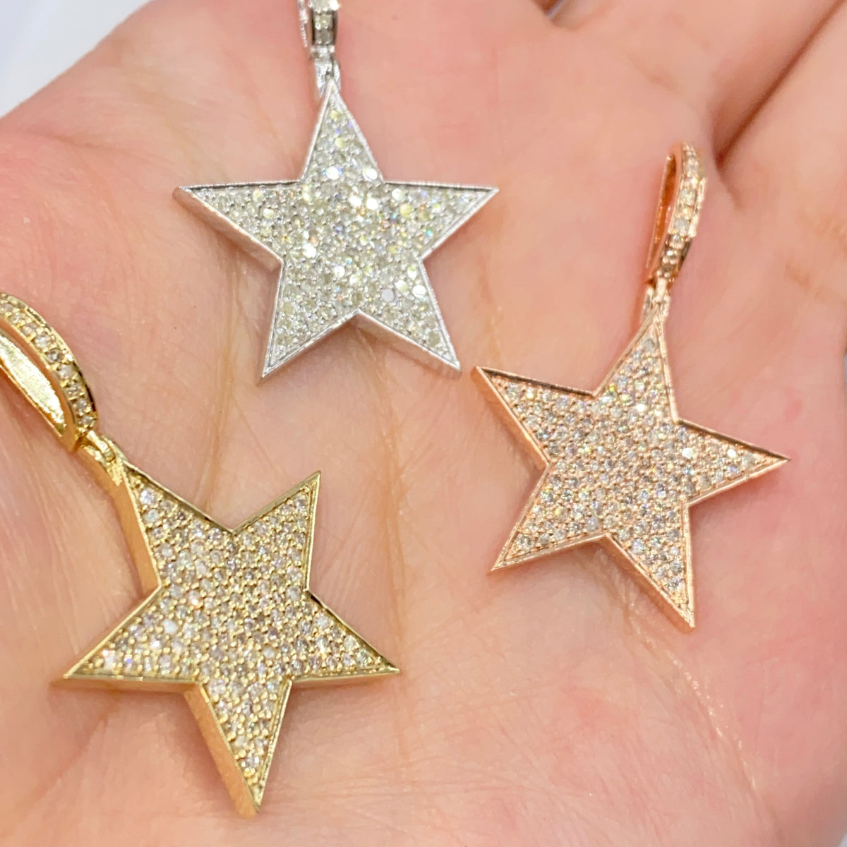 14K Gold World Star Diamond Pendant - additional product view 7