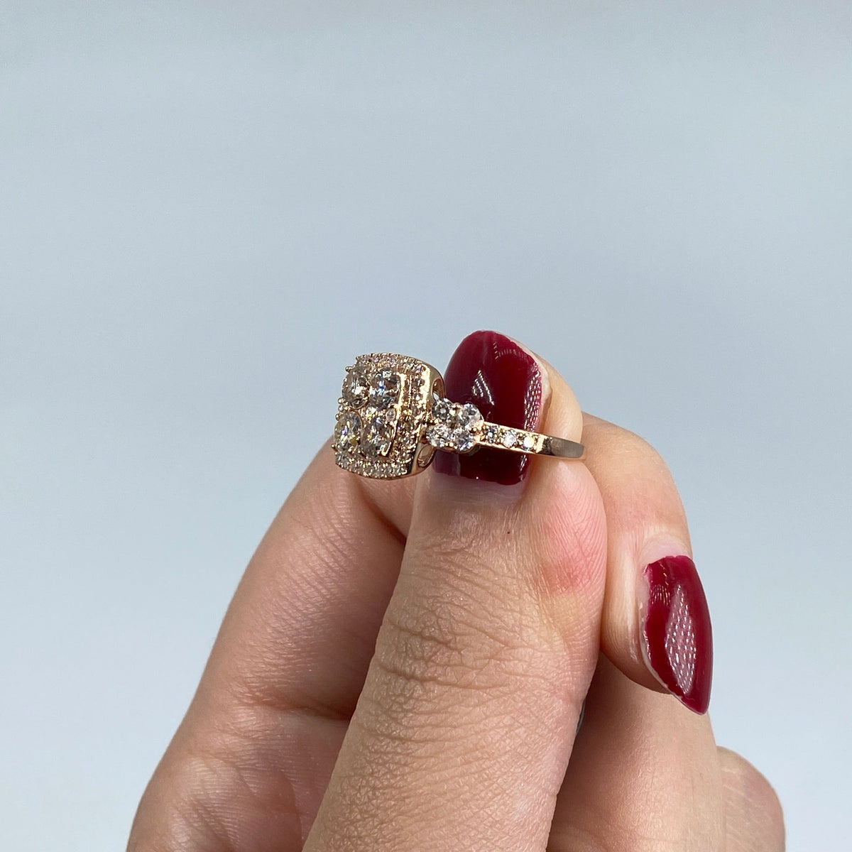 14K Gold Admire Jumbo Halo Square Diamond Engagement Ring - additional product view 14