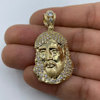 14K Gold Jesus Head Pendant 1.9 in - additional product view 8