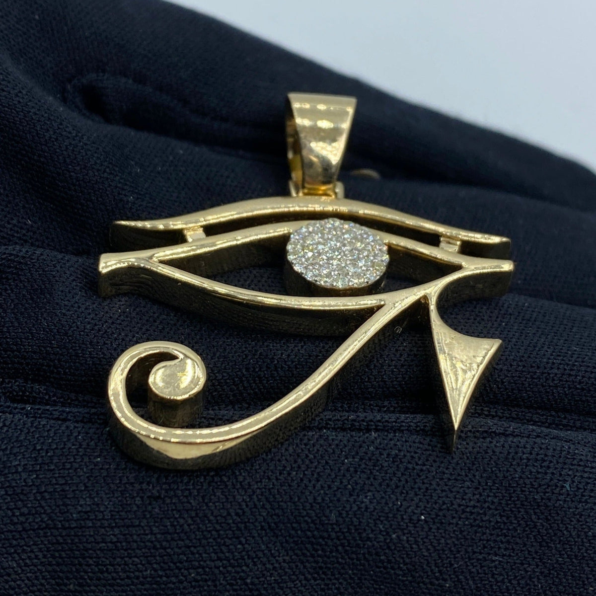 10K Gold Egyptian Eye Diamond Pendant - additional product view 4