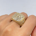 14K Gold Jumbo Square Baguette Diamond Ring in yellow gold, Large - close-up product photo