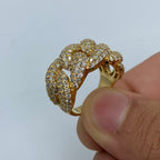14K Gold Iced-Out Cuban Link Diamond Ring - additional product view 6