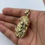 14K Gold Jesus Head Pendant 2.3 in - additional product view 6