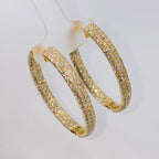 14K Gold Goddess Hoop Diamond Earrings - additional product view 3