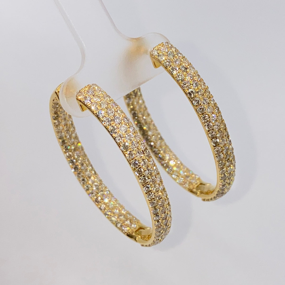 14K Gold Goddess Hoop Diamond Earrings - additional product view 3
