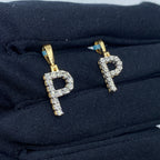 14K Gold Single Stone Initial P Diamond Pendant - additional product view 4
