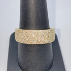 10K Gold 8mm Iced Pave Ring Diamond Band - additional product view 8