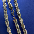 10K 7.5mm Rope Chain in White Gold 20–24 in - additional product view 4
