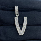 14K Gold Bamboo Initial Letter Diamond Baguette Pendants Full Collection - additional product view 35
