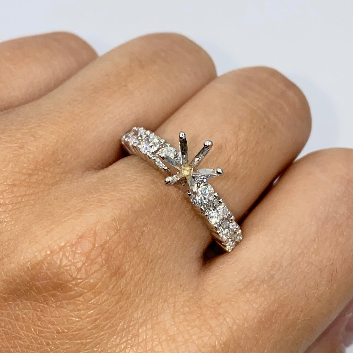 14K Gold 8 Stone Diamond Engagement Ring Setting - additional product view 6