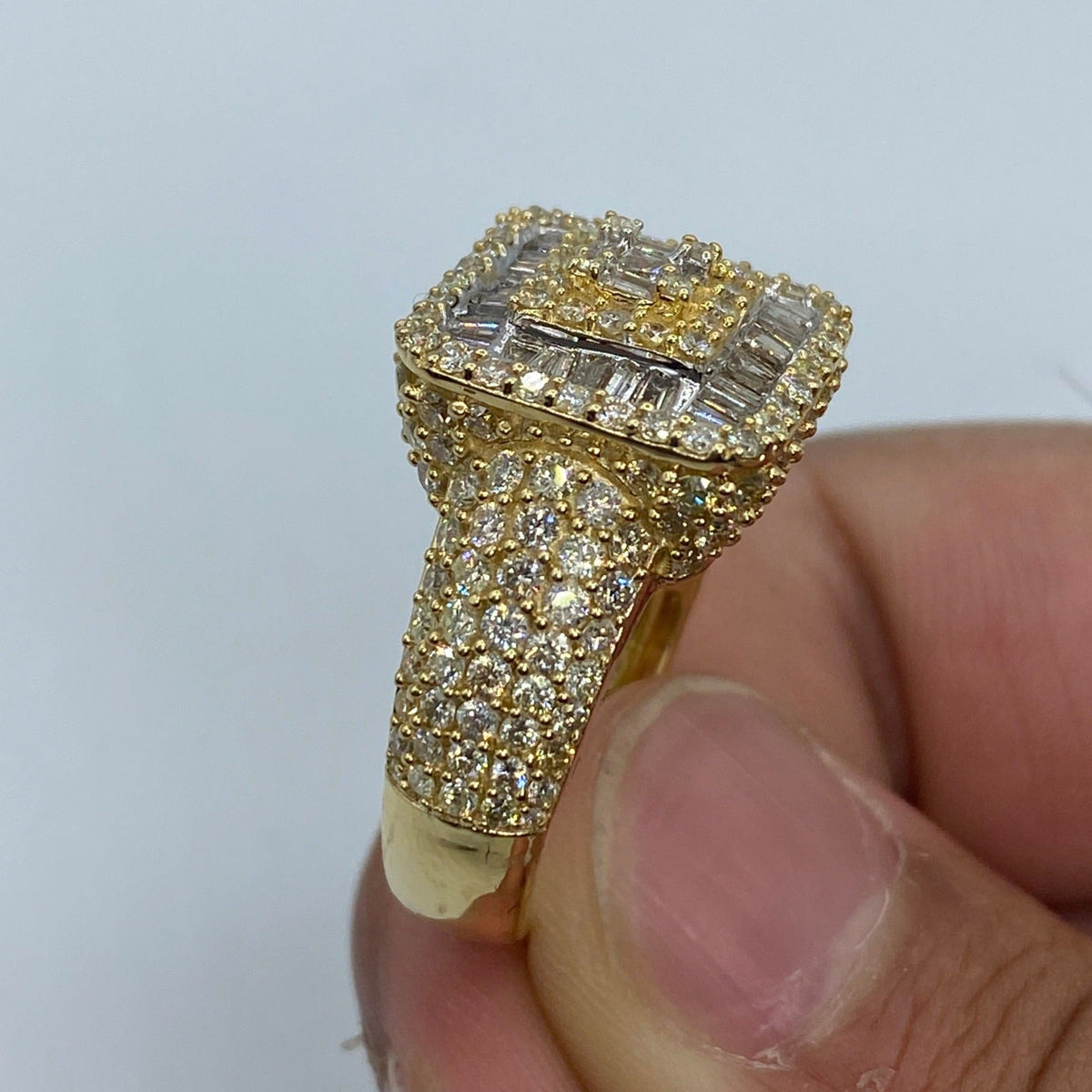 14K Gold Square Diamond Baguette Ring - additional product view 5