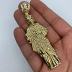 14K Gold Saint Jude CZ Pendant - additional product view 6
