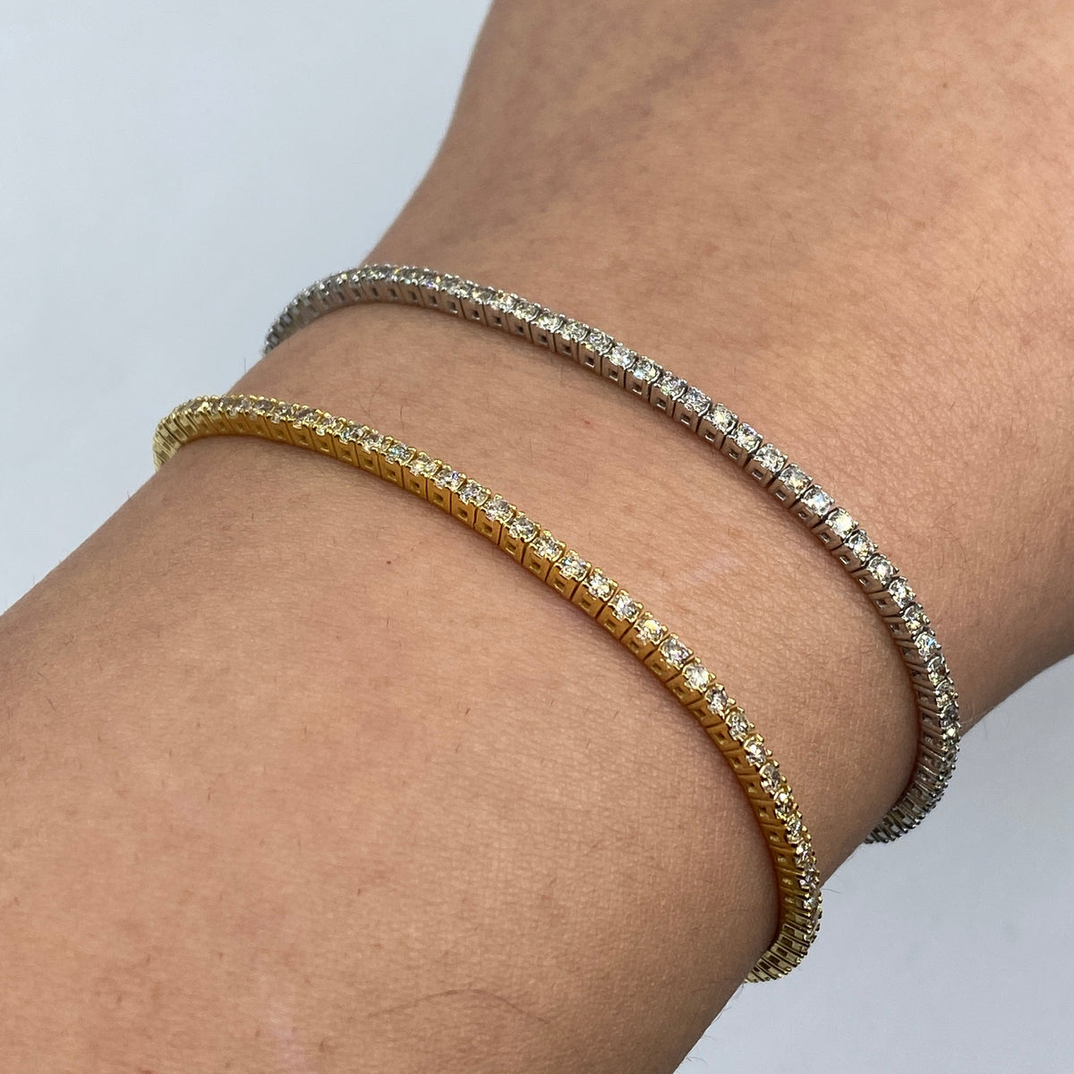 14K Gold 2mm Diamond Tennis Bracelet 6.5–7 in - additional product view 7