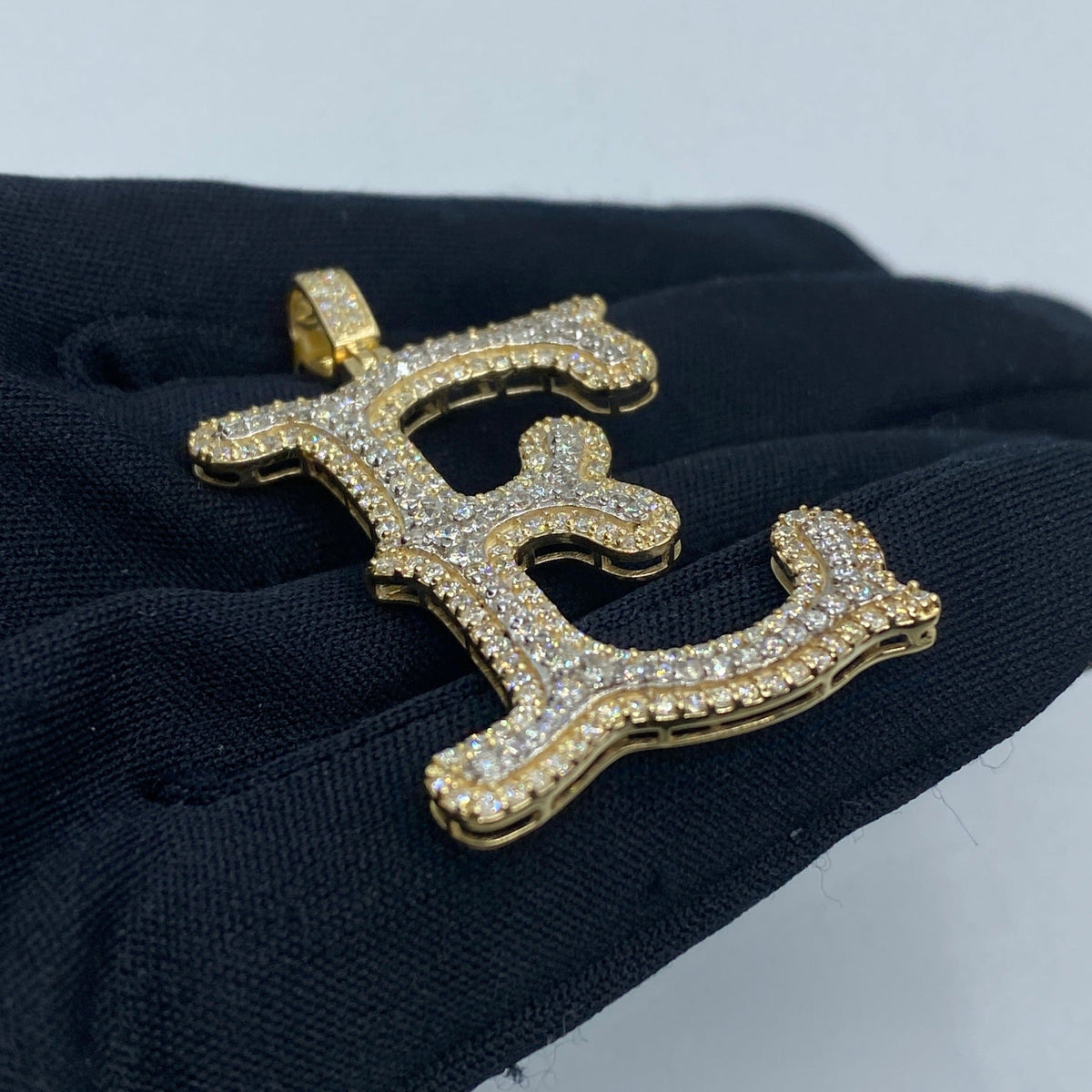 Initial E Old English Diamond Pendant - additional product view 4