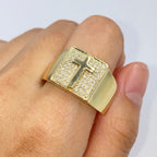 10K Gold Mission Cross Diamond Ring - additional product view 2