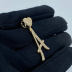 14K Gold Initial A Script Heart Diamond Pendant - additional product view 5