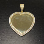 10K Gold Double Halo Heart Photo CZ Pendant - additional product view 4