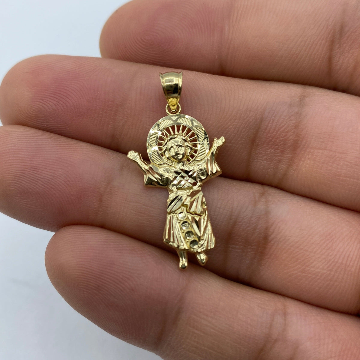14K Gold Baby Jesus Pendant 1.2 in - additional product view 4