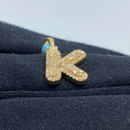 14K Gold Initial K Bubble Diamond Pendant - additional product view 4