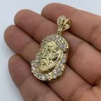 14K Gold Jesus Head Pendant 1.5 in - additional product view 5
