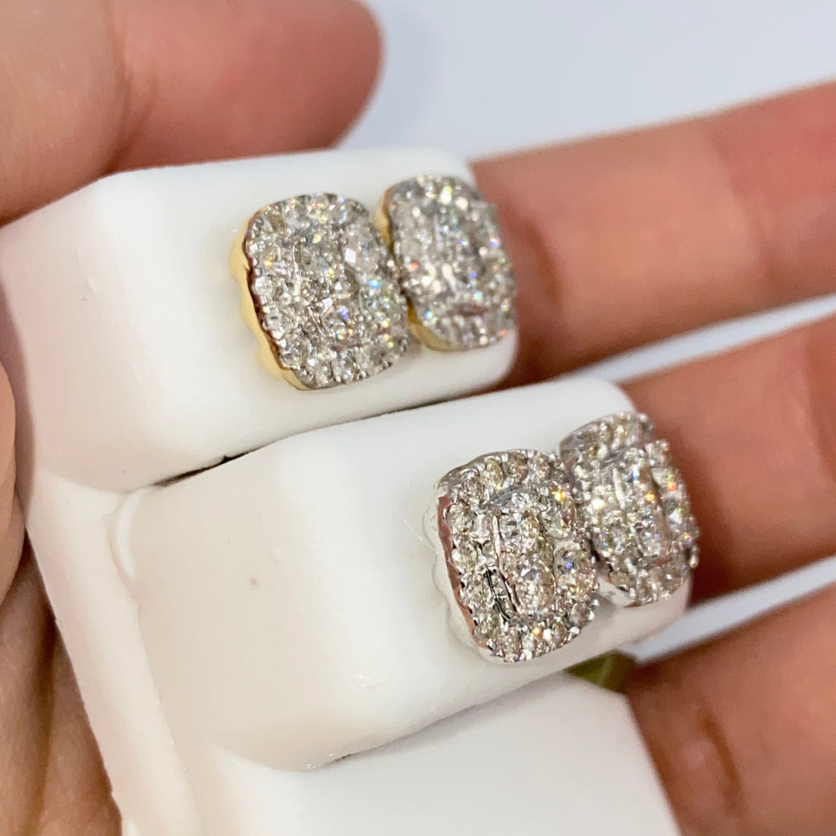 10K Gold 10mm Rounded Square Halo Diamond Ring - additional product view 6
