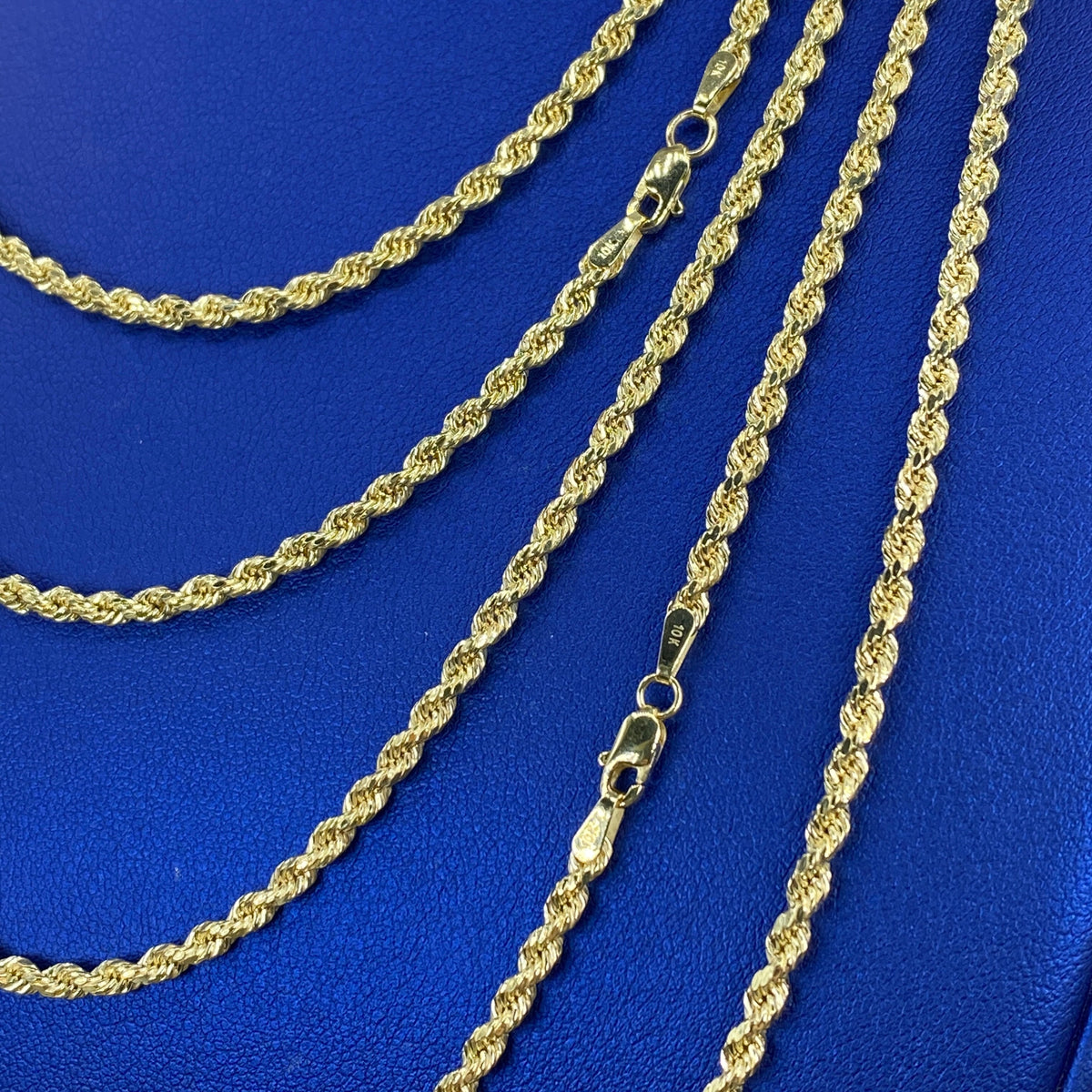 10K Yellow Gold 3.5mm Rope Chain 16–24 in - additional product view 3