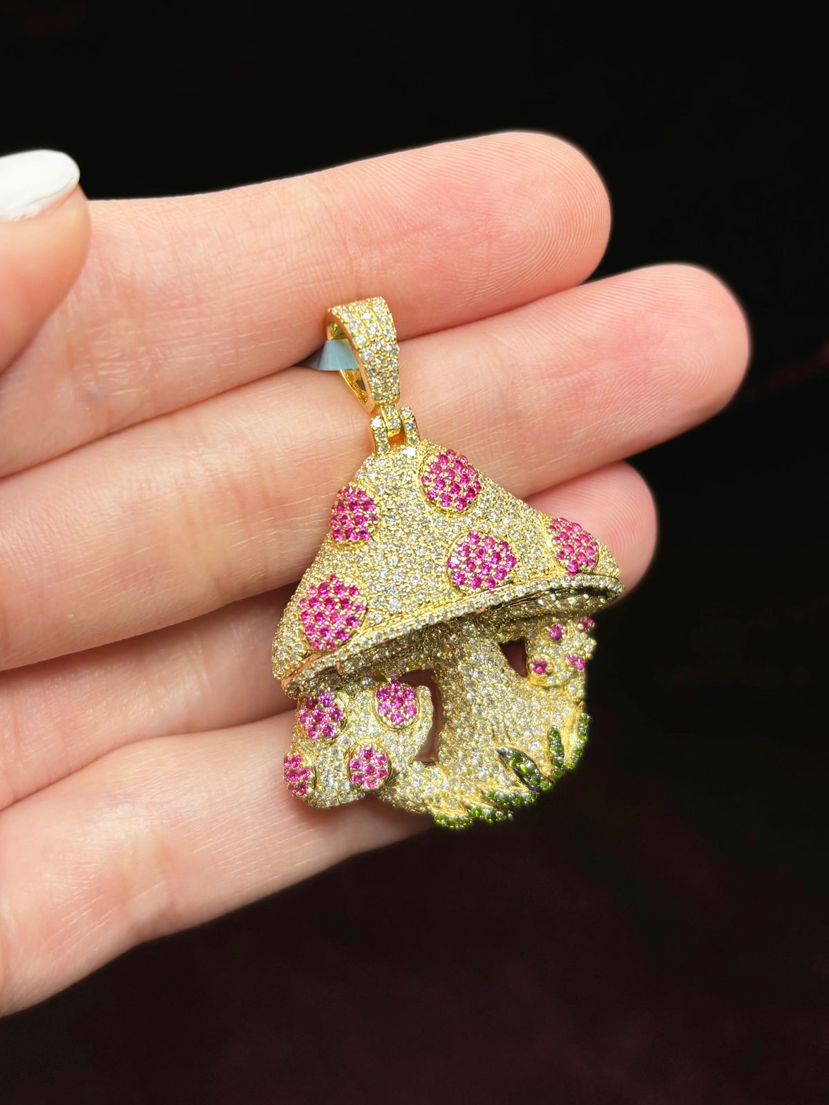 14K Gold Diamond Magic Mushroom Pendant - additional product view 4