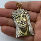 14K Gold Jesus Head Pendant 2.4 in - additional product view 4