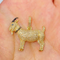 14K Gold Goat Diamond Pendant in yellow gold - close-up product photo
