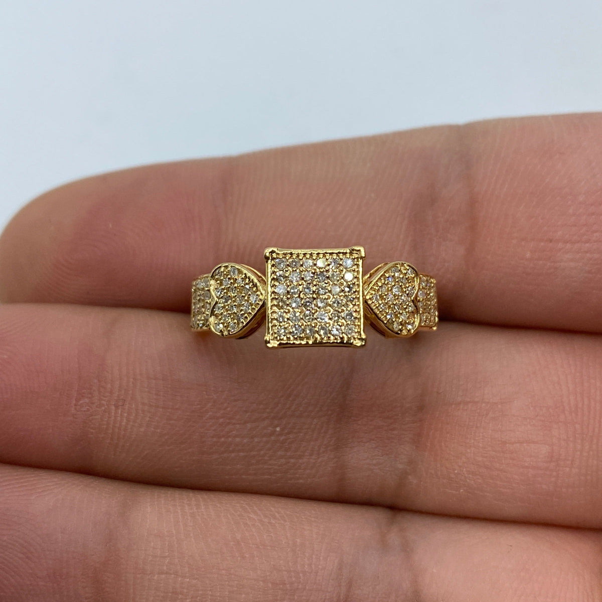 10K Gold Aurora Diamond Hearts Engagement Ring - additional product view 2