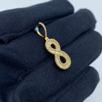 14K Gold Number 8 Diamond Baguette Pendant - additional product view 3