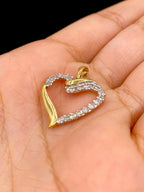 10K Gold & Diamond Heart Pendant - additional product view 3