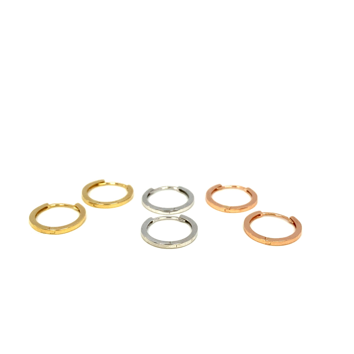 14K Solid Gold Slim Hoop Earrings - additional product view 7