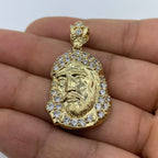 14K Gold Jesus Head Pendant 1.5 in - additional product view 6