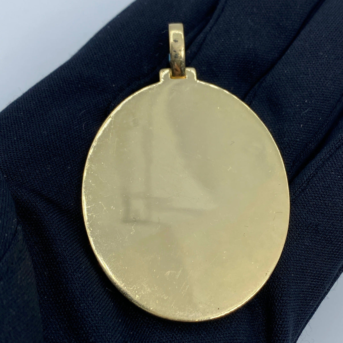 14K Gold Oval Diamond Picture Photo Pendant - additional product view 4