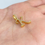 10K Gold Cursive K Initial Diamond Pendant - additional product view 2
