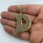 14K Gold Initial D Color Diamond Pendant - additional product view 3