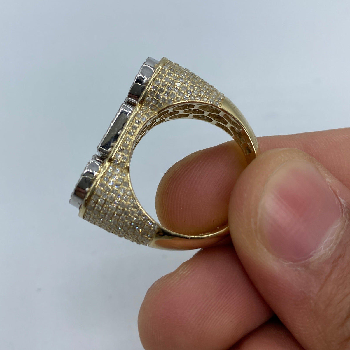 10K Gold/14K CEO Name Plate Diamond Ring - additional product view 8