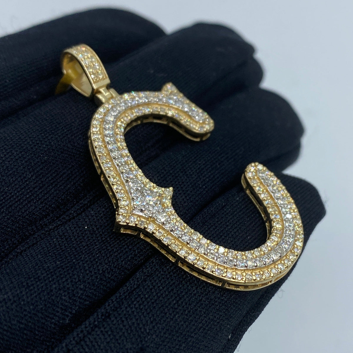 Initial C Old English Diamond Pendant - additional product view 4