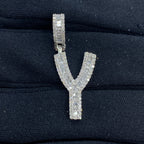 14K Gold Bamboo Initial Letter Diamond Baguette Pendants Full Collection - additional product view 50