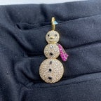 14K Gold Snowman Diamond Pendant - additional product view 4