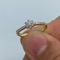 14K Gold Small Flower Diamond Engagement Ring - main product photo