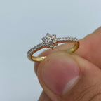 14K Gold Small Flower Diamond Engagement Ring - main product photo