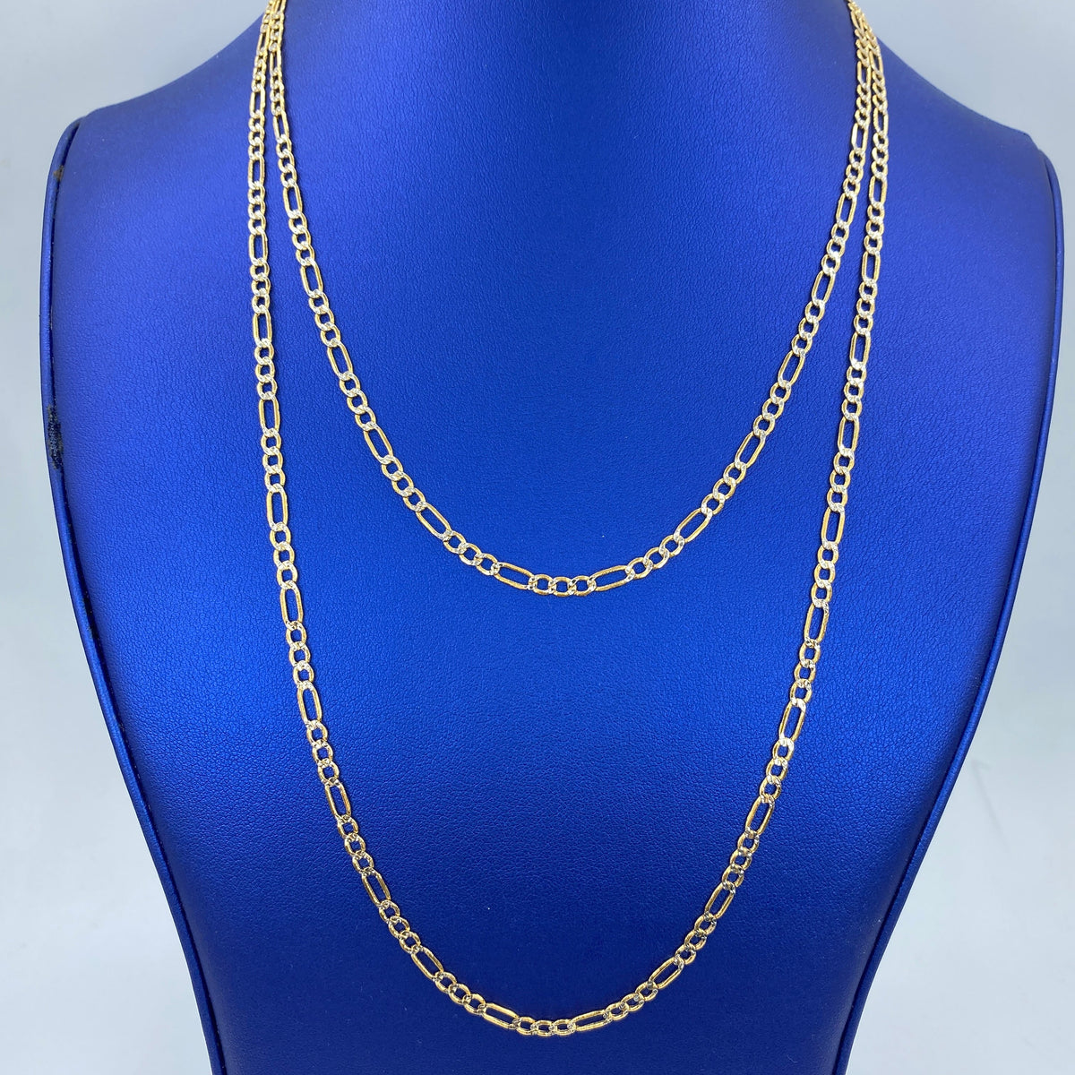 14K Gold 3.8mm Figaro Two-Tone Chain 18–24 in - additional product view 2