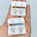 14K Gold Chandelier Diamond Drop Earrings - additional product view 2
