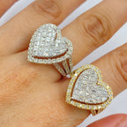 14K Gold Full Heart Diamond Baguette Ring - additional product view 2