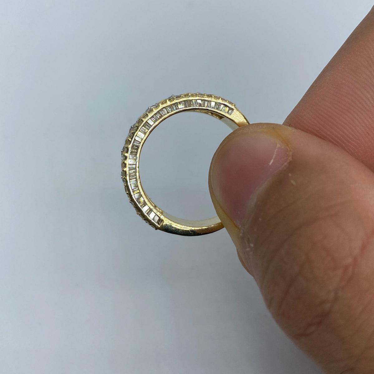 14K Gold Double Cuffs Diamond Baguette Band - additional product view 6