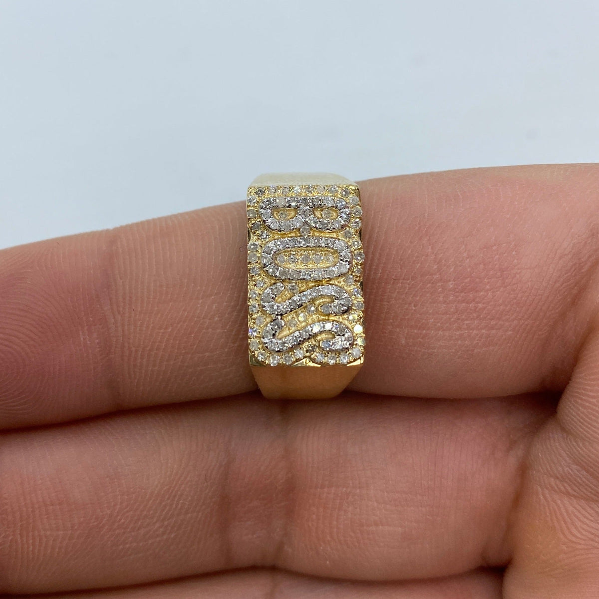 10K Gold Boss Name Plate Diamond Ring - additional product view 3